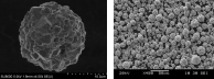 side-by-side photos of high specific surface area and small particle diameter ferrite powder