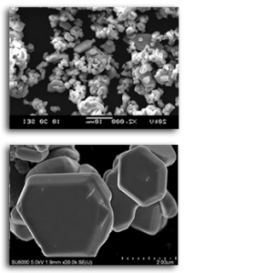 photos of hexagonal shaped hard ferrite powder